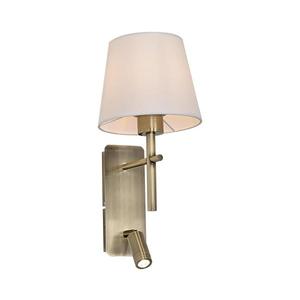 Zuma Line W4106-2AB+WH-LED Nástenné svietidlo LUNA 1xE27/40W/230V + LED/2, 5W mosadz/biela W4106-2AB+WH vyobraziť