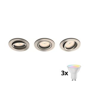 Philips 50393/17/PN - Súprava 3x LED RGBW, stmievateľné podhľadové svietidlá, 1xGU10/4, 8W/230V, chróm + diaľkový ovládač P1934+3xAI2362 vyobraziť