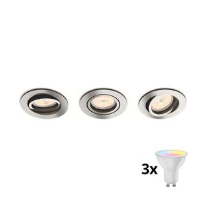 Philips 50393/11/PN – Sada 3× LED RGBW stmievateľných podhľadových svietidiel 1×GU10/4, 8W/230V, chróm, s diaľkovým ovládaním P1936+3xAI2362 vyobraziť