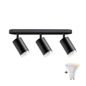 LED RGBW Stmievateľné kúpeľňové bodové svietidlo TURYN 3xGU10/6W/230V IP44 čierne SA1915+3xAI2383 vyobraziť
