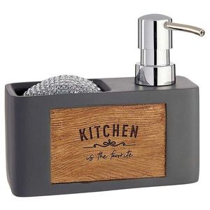 Dávkovač saponátu s príslušenstvom KITCHEN sivý vyobraziť