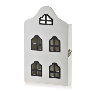 Drevená skrinka na kľúče STACY House 17, 5x5, 5x29, 5 cm biela vyobraziť