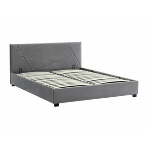 Dvoulůžková čalouněná postel Columbia Velvet 160x200 s úložným prostorem šedá vyobraziť