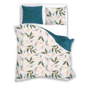 Flanelové obliečky Pure Flannel 006 140x200 cm + 70x90 cm krémové/tyrkysové vyobraziť