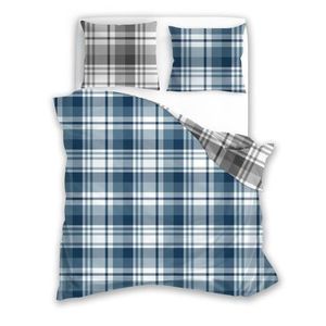 Flanelové obliečky Pure Flannel 010 140x200 cm + 70x90 cm modré/sivé vyobraziť