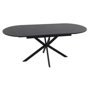 Jedálenský rozkladací stôl Gaston 140/180 cm keramika čierny mramor/čierny vyobraziť