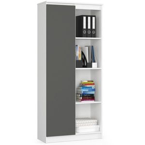 Knižnica R 80 cm CLP biela/grafit vyobraziť