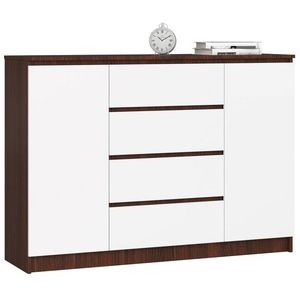 Komoda Kryštof 140 cm 2 skrinky a 4 zásuvky wenge/biela vyobraziť