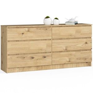Komoda Kuba 160 cm 6 zásuviek dub artisan vyobraziť