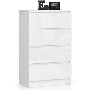 Komoda Kuba 60 cm - 4 šuplíky biela lesk vyobraziť