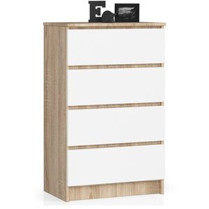 Komoda Kuba 60 cm - 4 zásuvky dub sonoma/biela vyobraziť