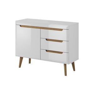 Komoda Nordi 107 cm so zásuvkami biela/dub Riviéra vyobraziť