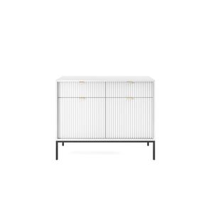 Komoda Nova 104 cm so zásuvkami biela/čierna vyobraziť