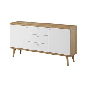 Komoda Primo 160 cm so zásuvkami dub Riviéra/biela vyobraziť