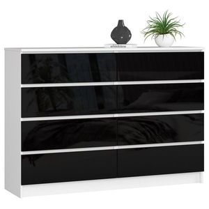 Komoda Rollo X 140 cm čierna/biela vyobraziť