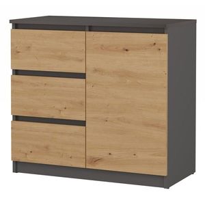 Komoda so zásuvkami 80 cm dub artisan/antracit vyobraziť