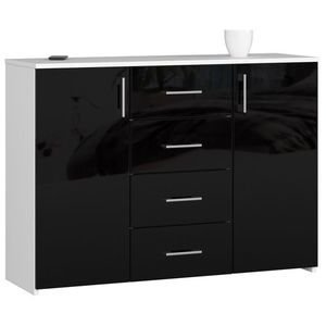 Komoda Torvi K 110 cm biela/čierna lesklá vyobraziť