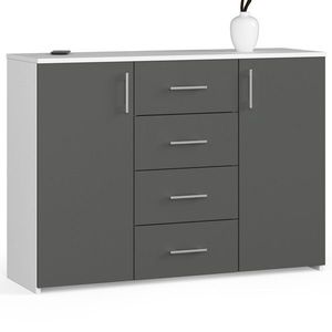 Komoda TORVI K 110 cm matná biela/matná grafitovo sivá vyobraziť