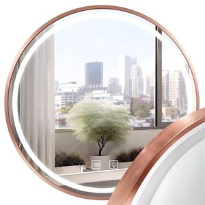 Kulaté dotykové zrcadlo s LED osvětlením MMJ 70 cm měděné vyobraziť