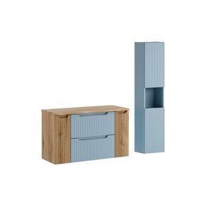 Kúpeľňová zostava Nova Denim s doskou a skrinkami 100 cm modrá/dub coast evoke vyobraziť
