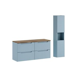 Kúpeľňová zostava Nova Denim s doskou a skrinkami 120 cm modrá/dub casella vyobraziť