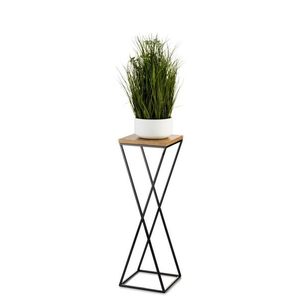 Květinový stojan LOFT 70 cm černý/dub lancelot vyobraziť