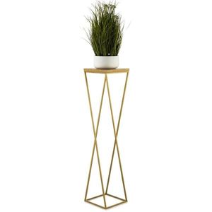 Květinový stojan LOFT I 100 cm zlatý/dub lancelot vyobraziť