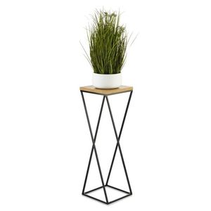 Květinový stojan LOFT I 70 cm černý/dub lancelot vyobraziť