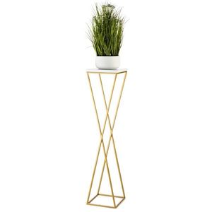 Květinový stojan LOFT II 100 cm zlatý/bílý vyobraziť