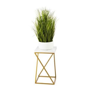 Květinový stojan LOFT III 40 cm zlatý/bílý vyobraziť