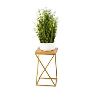 Květinový stojan LOFT III 40 cm zlatý/dub lancelot vyobraziť