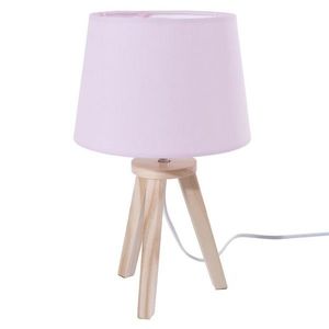 Nočná lampa s ružovým tienidlom 31 cm vyobraziť
