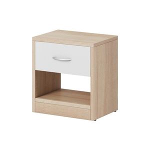 Nočný stolík Naka 39 cm biely/dub Sonoma vyobraziť