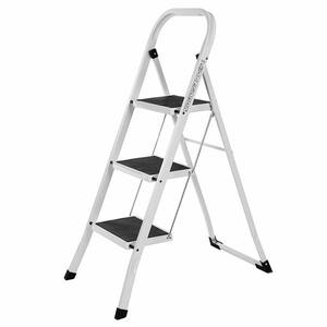 Trojstupňové skladacie schodíky TRIO čierne/biele vyobraziť
