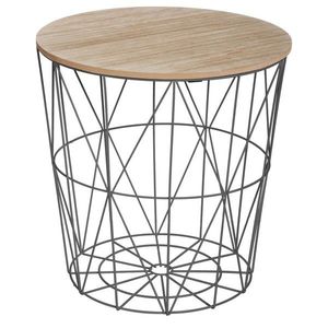 Odkladací stolík KUMI 40 cm černý/dub přírodní vyobraziť