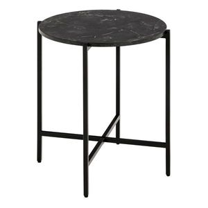 Odkladací stolík Lamoine 40 cm čierny/čierny mramor vyobraziť