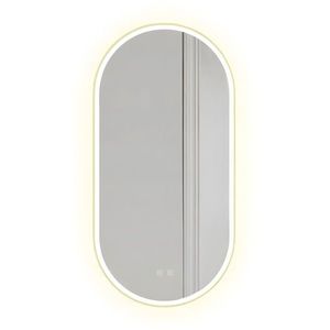 Oválne dotykové zrkadlo s LED osvetlením OVL I. 50x100 cm zlaté vyobraziť
