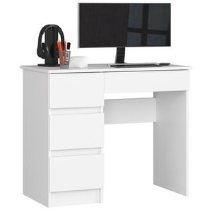 Písací stôl A-7 90 cm biely ľavý vyobraziť