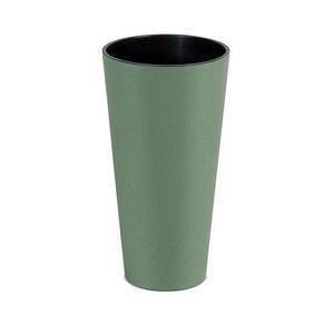 Plastový kvetináč Tubusy Slim Eco Wood 25 cm zelený vyobraziť
