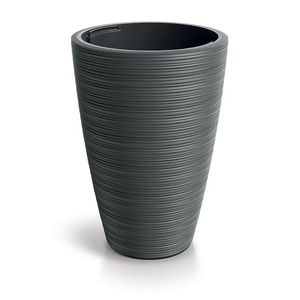 Plastový kvetináč Venas Round tmavosivý II vyobraziť