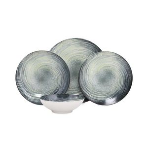 Porcelánová jedálenská súprava 24 ks Sat čierna/zelená vyobraziť