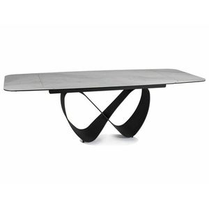 Rozkladací jedálenský stôl Infinity 160/240 cm biely mramor/čierny vyobraziť