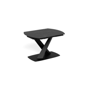 Rozkladací jedálenský stôl Morella 120/180 cm čierny mramor/čierny vyobraziť
