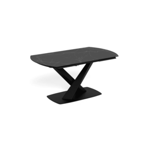 Rozkladací jedálenský stôl Morella 160/240 cm čierny mramor/čierny vyobraziť