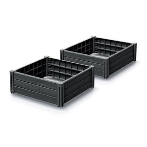 Sada 2 ks vyvýšených záhonov Bas Planty 61, 8 cm antracitová vyobraziť