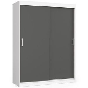 Šatníková skriňa posuvná 150 cm CLP biela/grafit vyobraziť