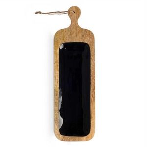 Servírovacia doska BLACKET 50, 7x14 cm čierna/hnedá vyobraziť