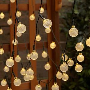 Solární LED světelný řetěz Bubble 9, 35 m černý/teplá bílá vyobraziť