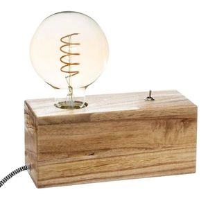 Stolná lampa na drevenom podstavci TIBU hnedá vyobraziť
