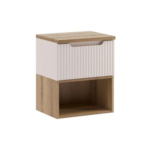 Závesná skrinka pod umývadlo Nova Cashmere s doskou a regálom 50 cm kašmírová/dub coast evoke vyobraziť